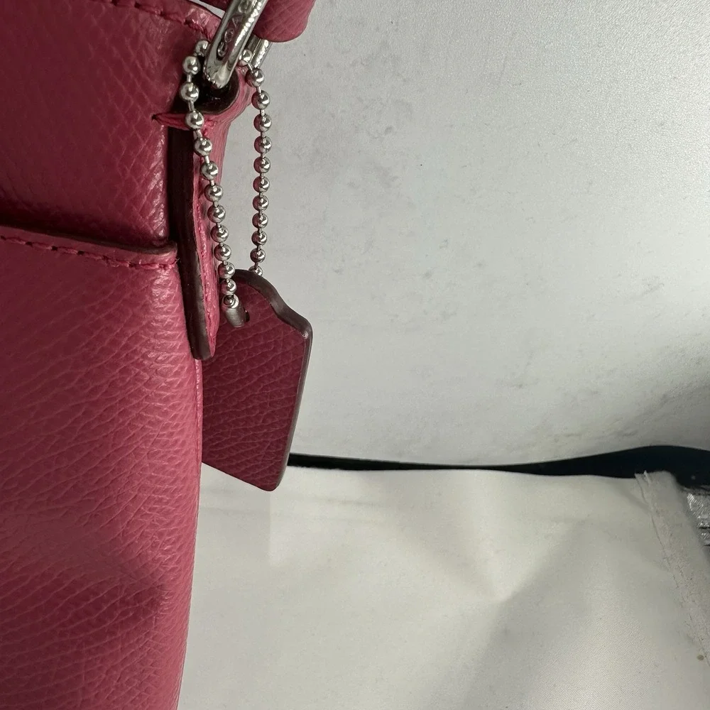 Coach Pink F52881 Crossgrain Leather East West Pop Purse Crossbody Hangtag
